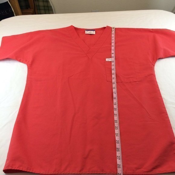 Crest Medical Nurse Uniform Scrub Size Small Top Blouse Orange Short Sleeve - Picture 3 of 12